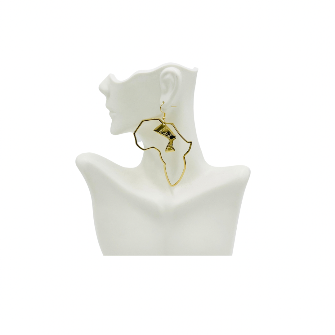 Nefertiti In Map of Africa Earing