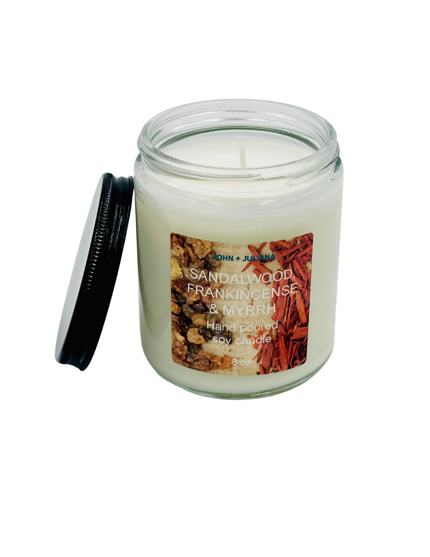 J+J Natural Soy Candle | Sandalwood Frankincense & Myrrh