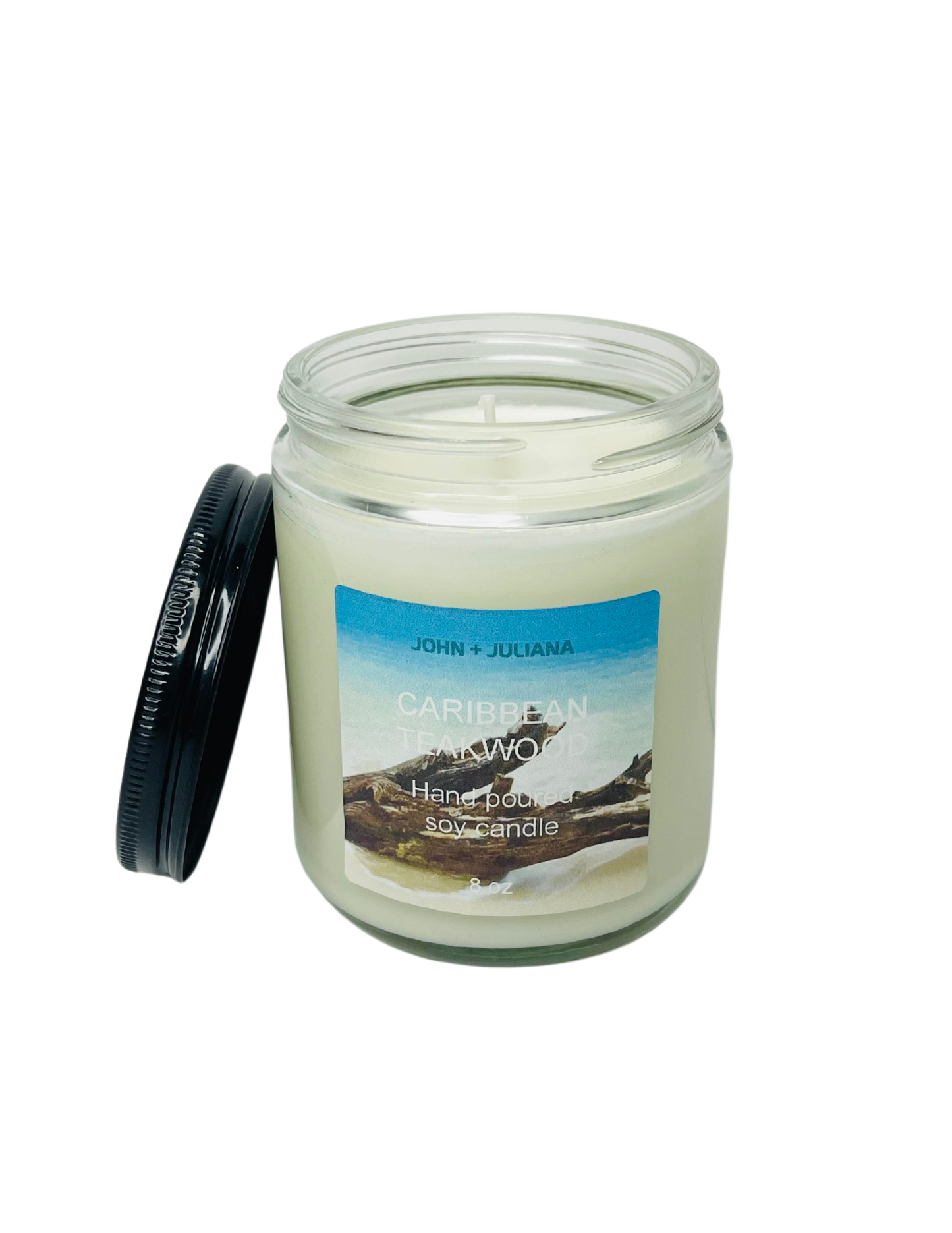 J+J Natural Soy Candle | Caribbean Teakwood