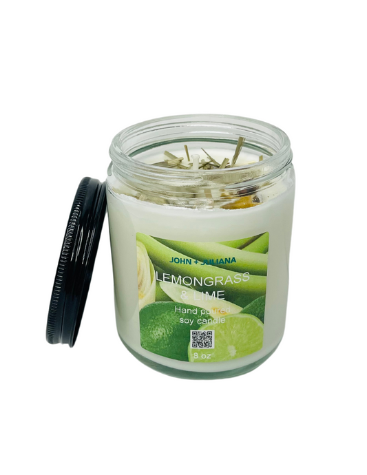 J+J Natural Soy Candle | Lemongrass & Lime