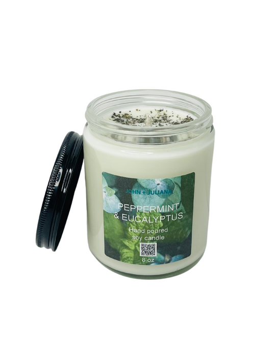 J+J Natural Soy Candle | Peppermint & Eucalyptus