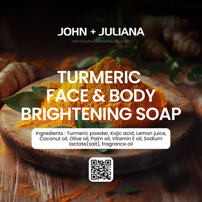 J+J Handmade Soap | Turmeric, Kojic Acid & Lemon Brightening Soap